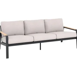 Salotto da giardino Branford in allu con cuscini antracite/beige 4 posti
