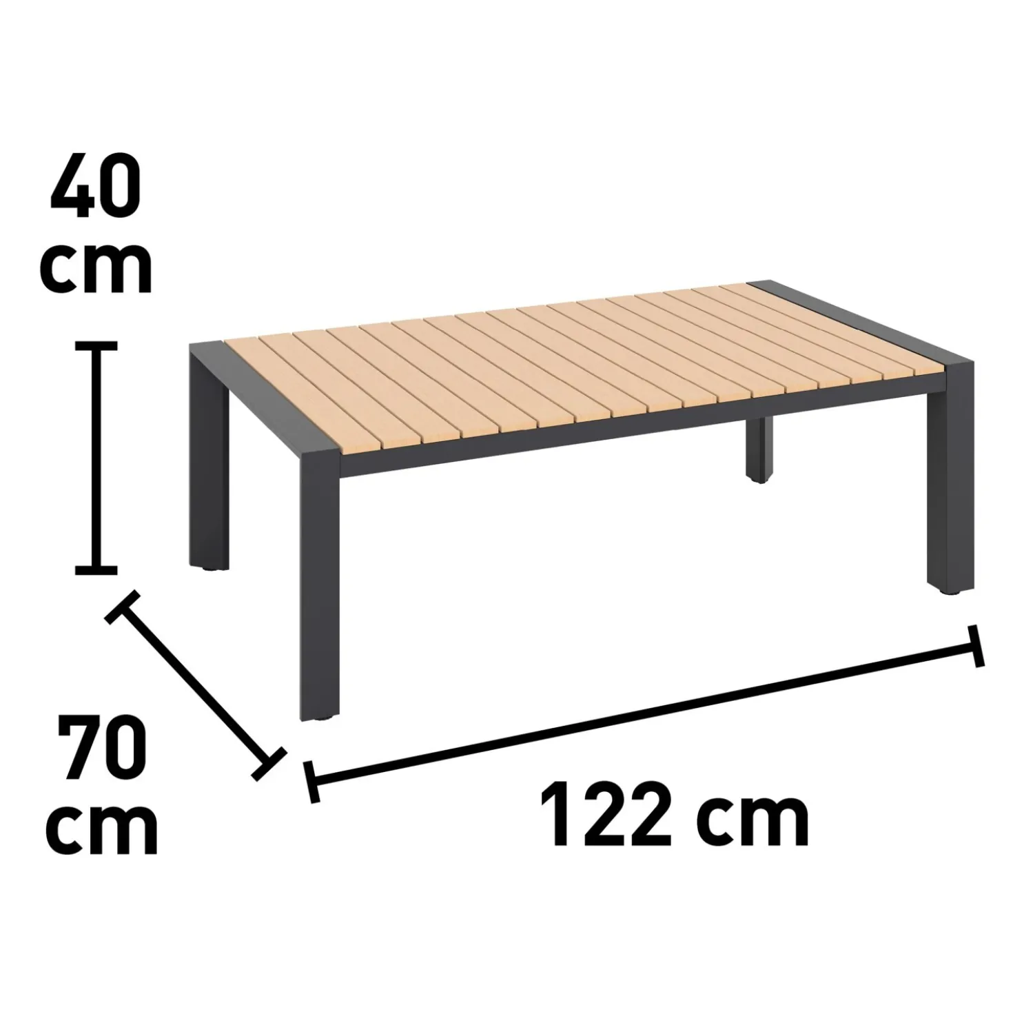 Salotto da giardino Branford in allu con cuscini antracite/beige 4 posti