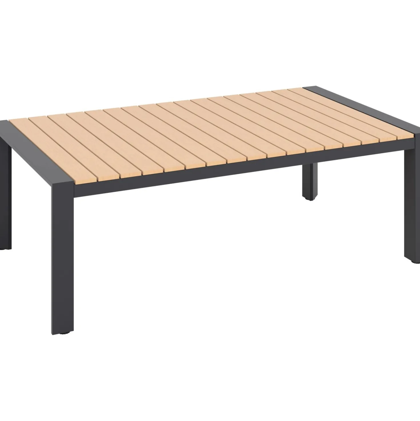Salotto da giardino Branford in allu con cuscini antracite/beige 4 posti