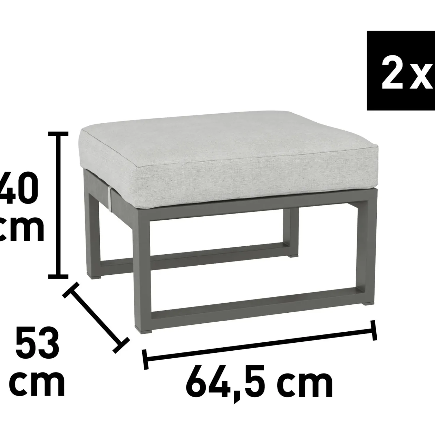 Salotto da giardino Carleton Set lounge in alluminio 5 pz 2 posti
