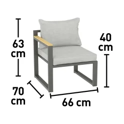 Salotto da giardino Carleton Set lounge in alluminio 5 pz 2 posti