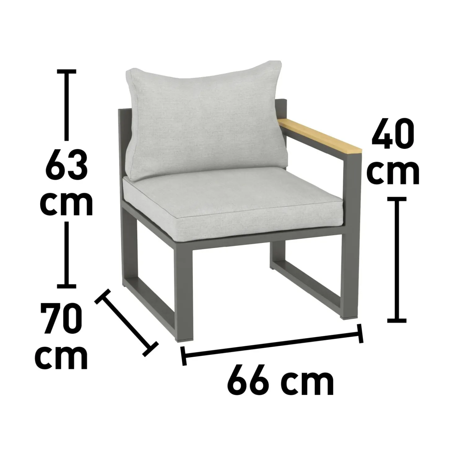 Salotto da giardino Carleton Set lounge in alluminio 5 pz 2 posti