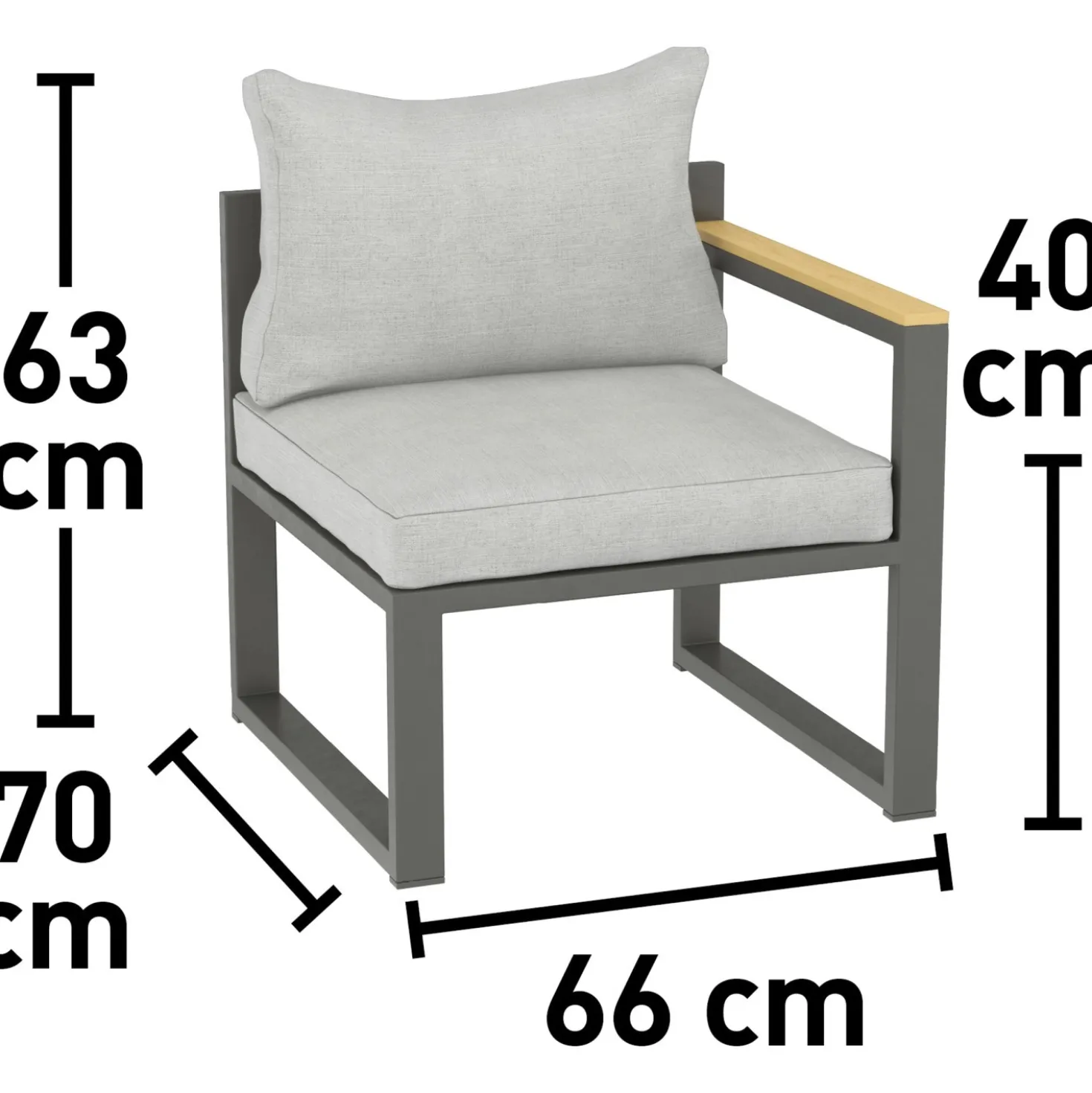 Salotto da giardino Carleton Set lounge in alluminio 5 pz 2 posti