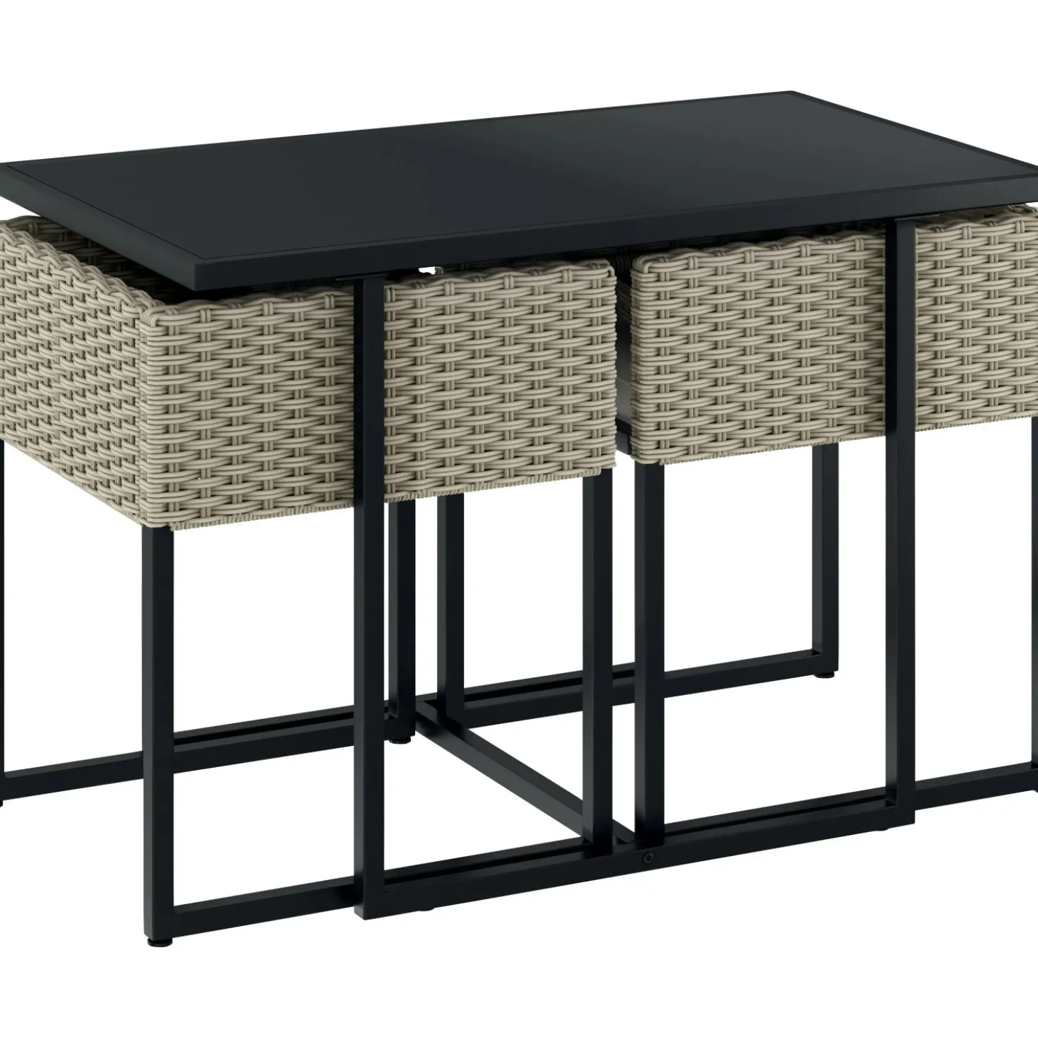 Salotto da giardino Edgemont in acciaio e rattan grigio chiaro 2 posti
