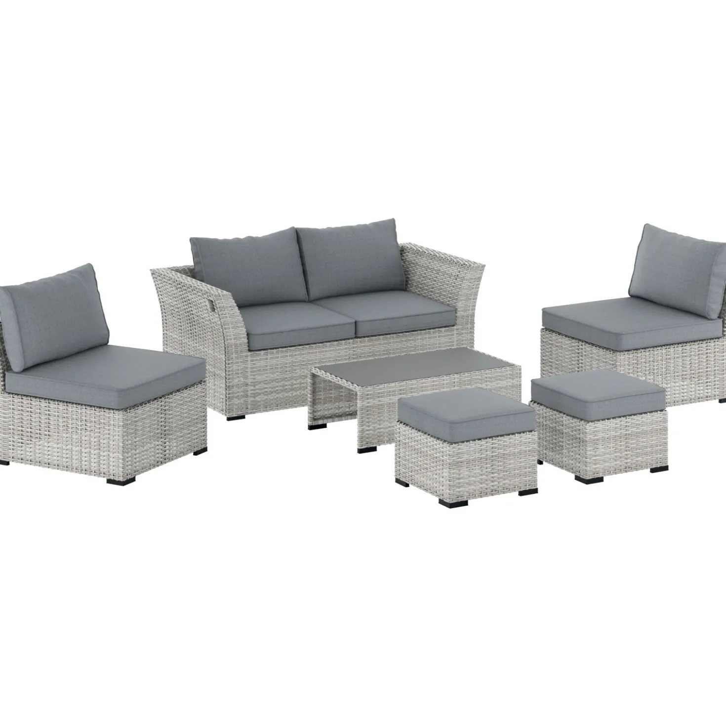 Salotto da giardino Hopevale Set Lounge in rattan 6 posti
