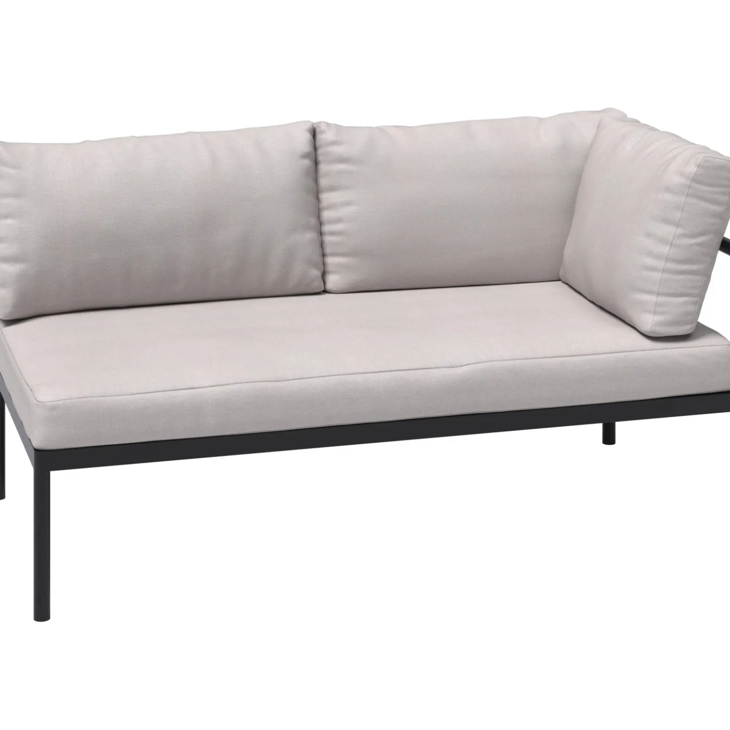 Salotto da giardino Lankin in alluminio con cuscini poliestere beige 3 posti