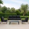 Salotto da giardino Manhattan in alluminio antracite 3 posti