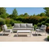 Salotto da giardino Manhattan in alluminio bianco 3 posti