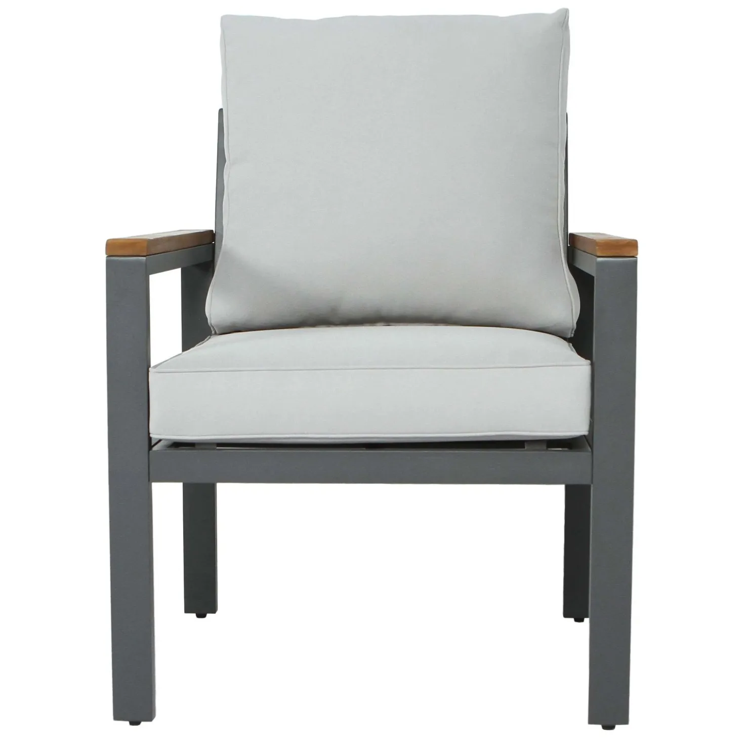 Salotto da giardino Maycroft in legno e alluminio antracite 5 posti