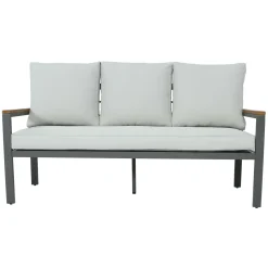 Salotto da giardino Maycroft in legno e alluminio antracite 5 posti