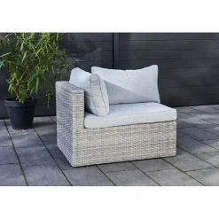 Salotto da giardino Olea in polyrattan sabbia 3 posti