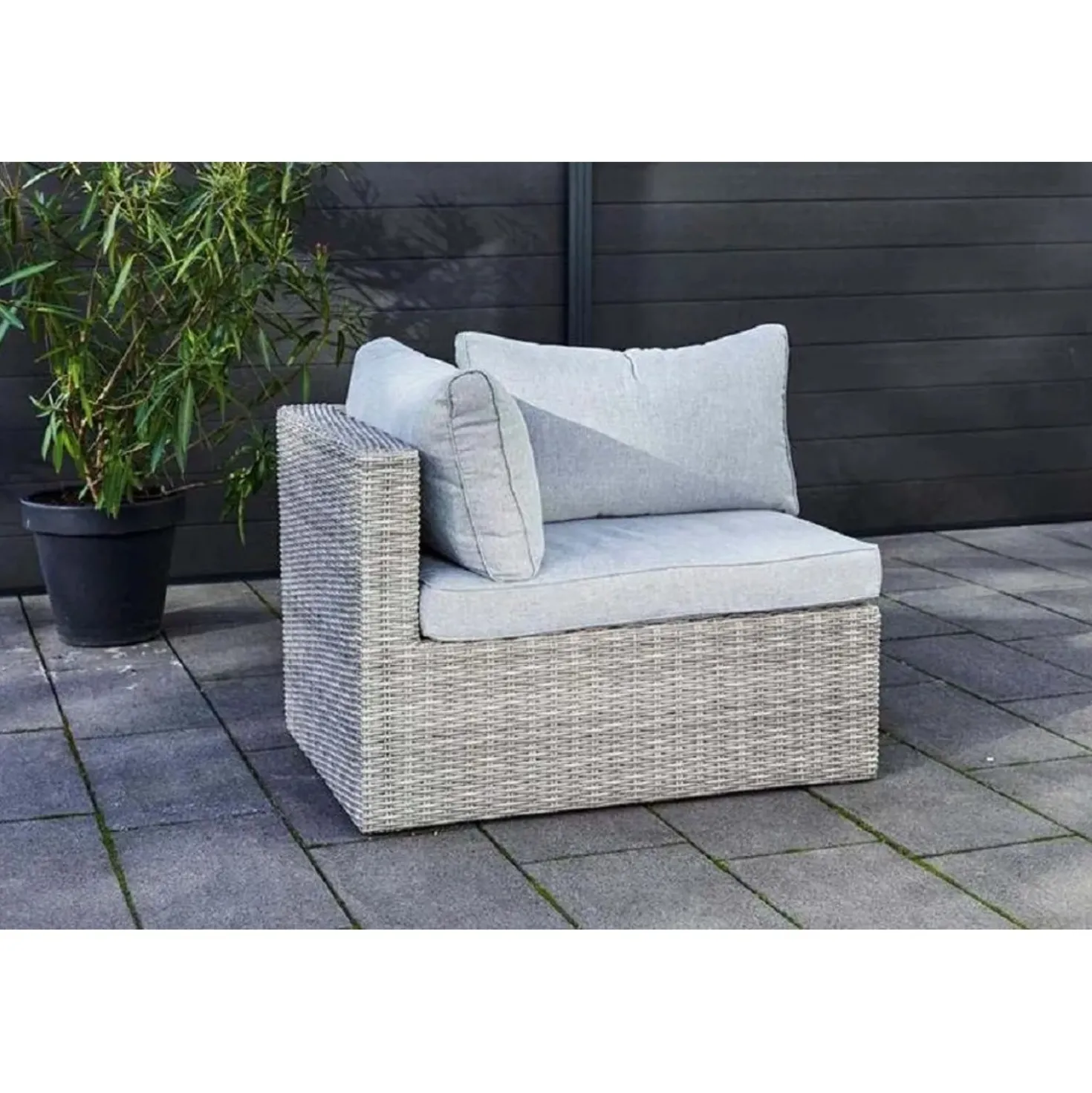 Salotto da giardino Olea in polyrattan sabbia 3 posti