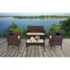Salotto da giardino Panarea in wicker marrone 4 posti