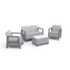 Salotto da giardino Scandi Linea in plastica grigio 4 posti