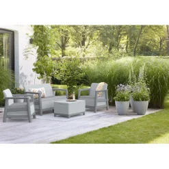 Salotto da giardino Scandi Linea in plastica grigio 4 posti