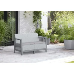Salotto da giardino Scandi Linea in plastica grigio 4 posti