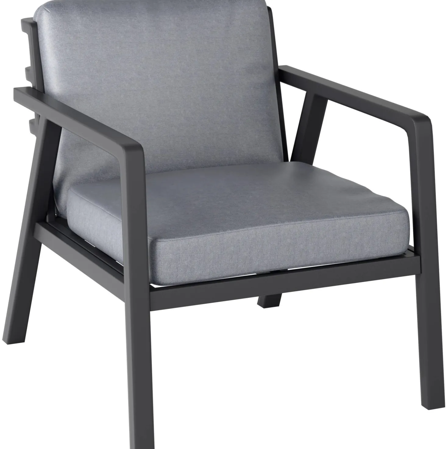 Salotto da giardino Tamworth in allum con cuscini poliestere grigio 4 posti