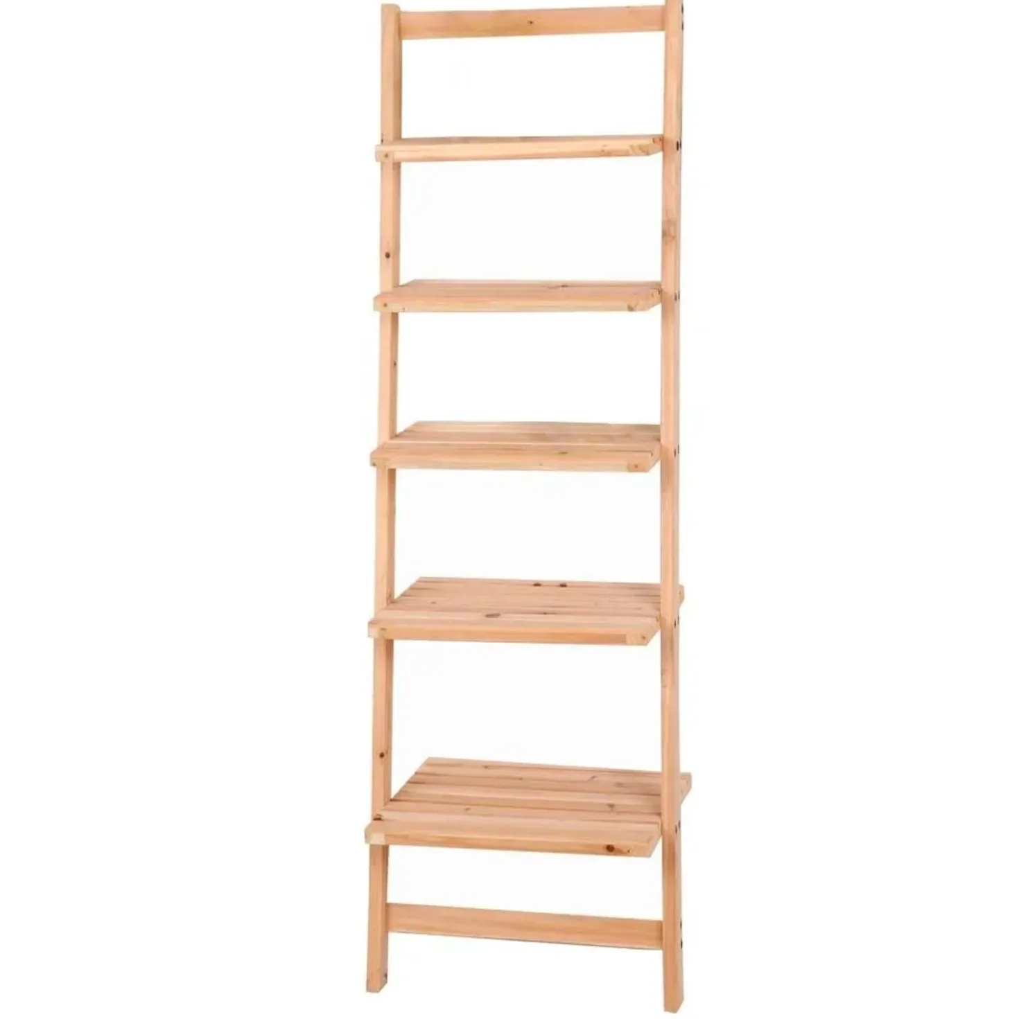 Scaffale a muro in legno di abete 5 ripiani 42x26x132 cm