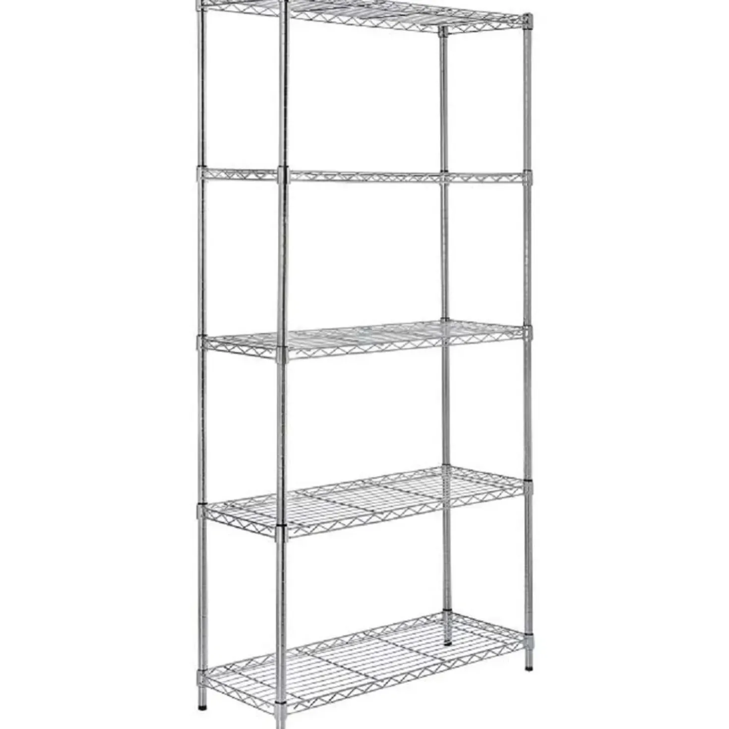 Scaffale in acciaio cromato 5 ripiani 35,2x90,7x181,5 cm 110 kg/ripiano