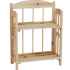 Scaffale in legno di abete 2 ripiani 38x18x52 cm