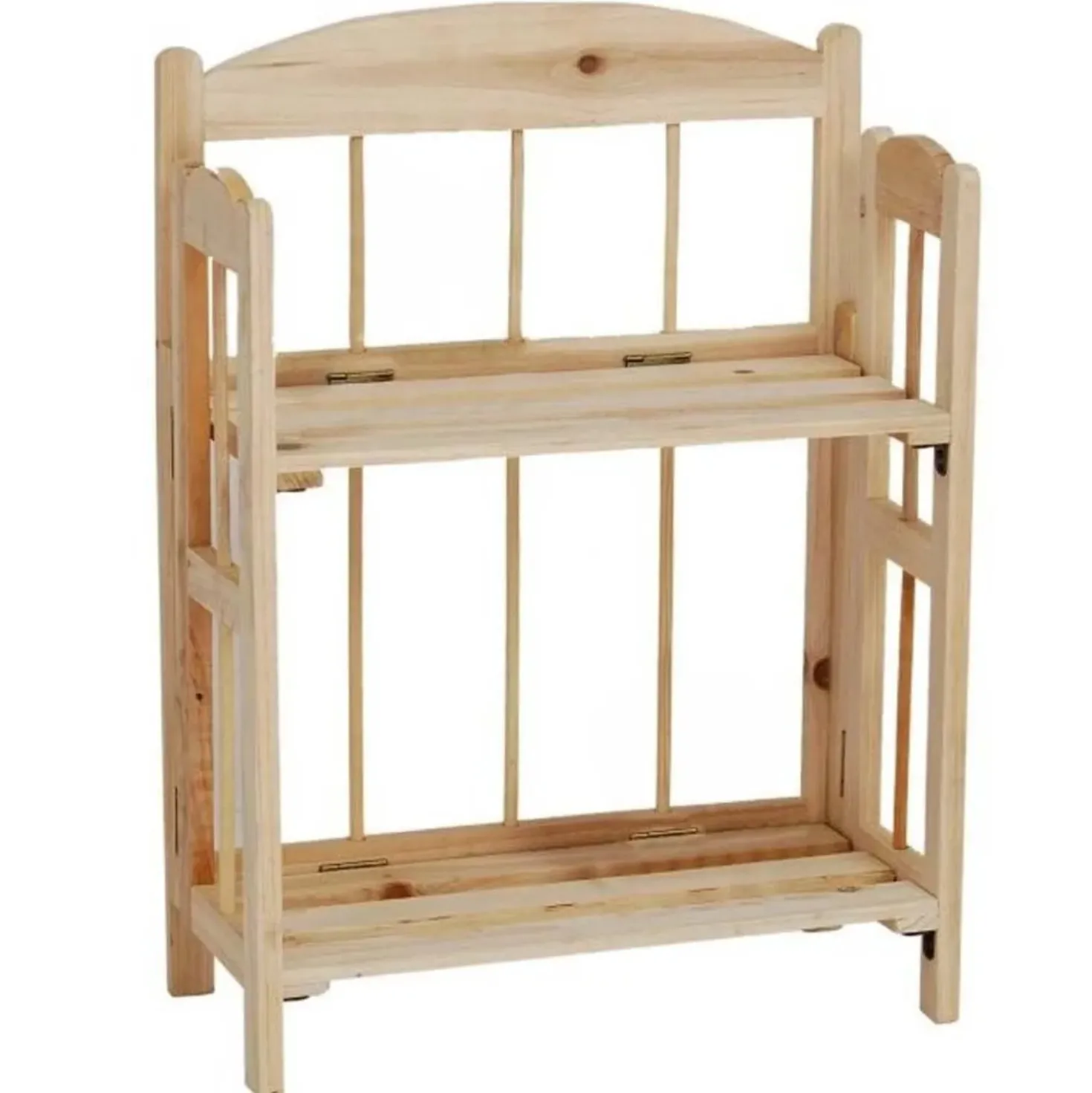 Scaffale in legno di abete 2 ripiani 38x18x52 cm