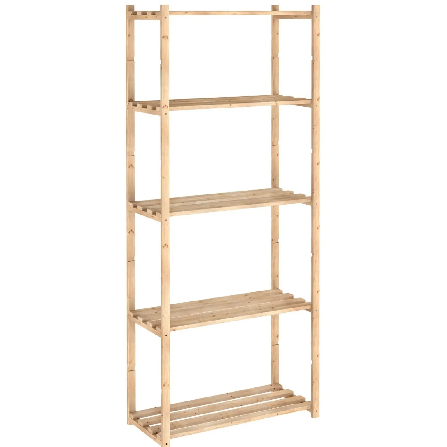 Scaffale in legno Natura 5 ripiani 171x65x30 cm 40 kg/ripiano