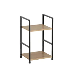 Scaffale in metallo con 2 ripiani in pannello truciolare 30x24x48 cm