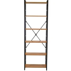 Scaffale in metallo e legno Achille 6 ripiani 60x28x184,5 cm