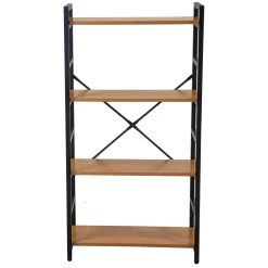 Scaffale in metallo e legno Achille 4 ripiani 60x28x117 cm