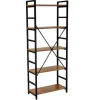 Scaffale in metallo e legno Achille 5 piani 60x28x151 cm