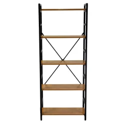 Scaffale in metallo e legno Achille 5 piani 60x28x151 cm