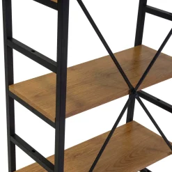 Scaffale in metallo e legno Achille 5 piani 60x28x151 cm