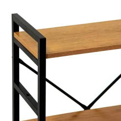 Scaffale in metallo e legno Achille 3 ripiani 60x28x83,5 cm