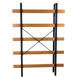 Scaffale in metallo e legno Achille 5 ripiani 120x28x171 cm
