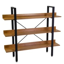 Scaffale in metallo e legno Achille 3 piani 120x28x108 cm