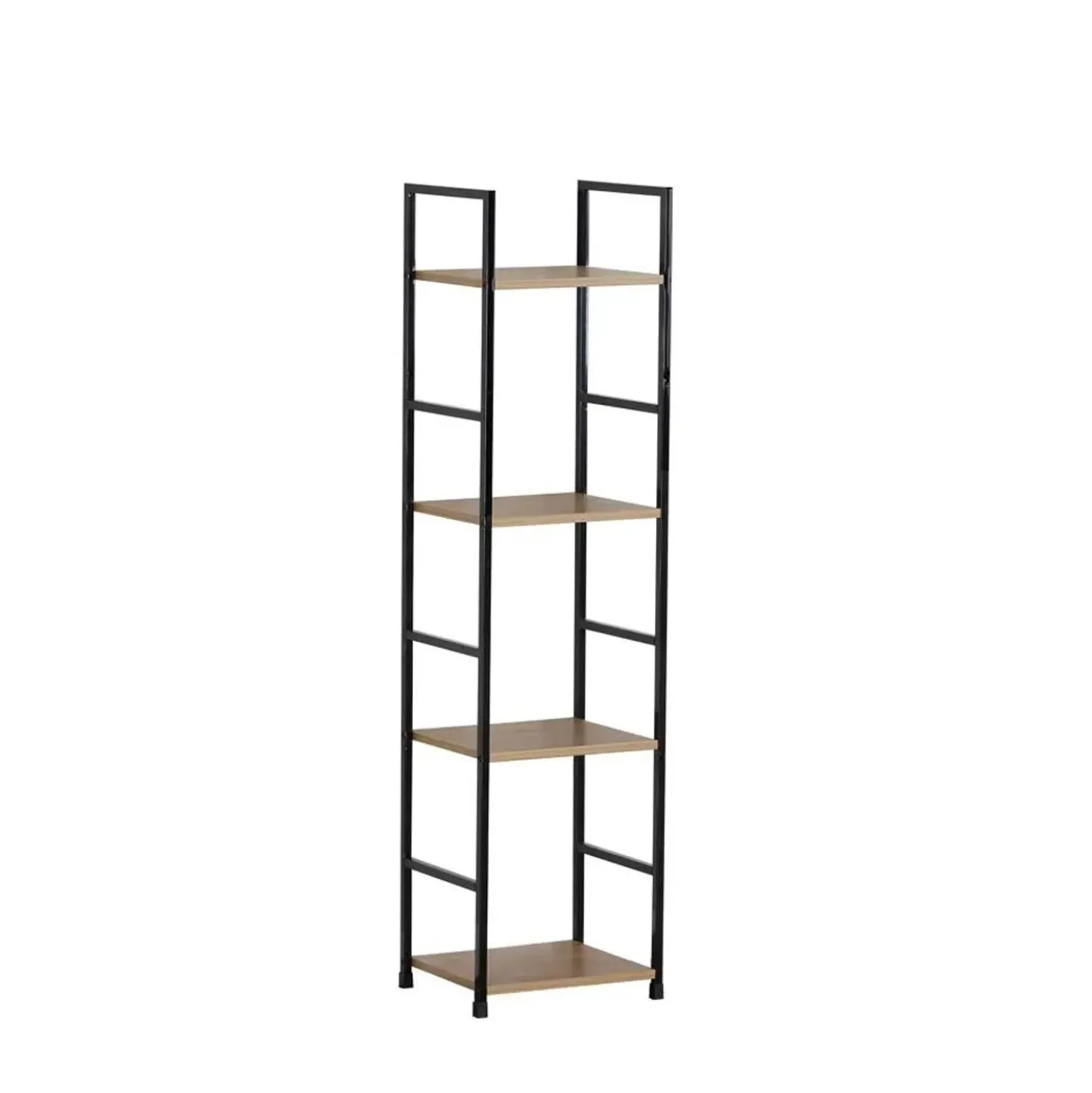 Scaffale in metallo e truciolare 4 ripiani 29x24x112 cm nero