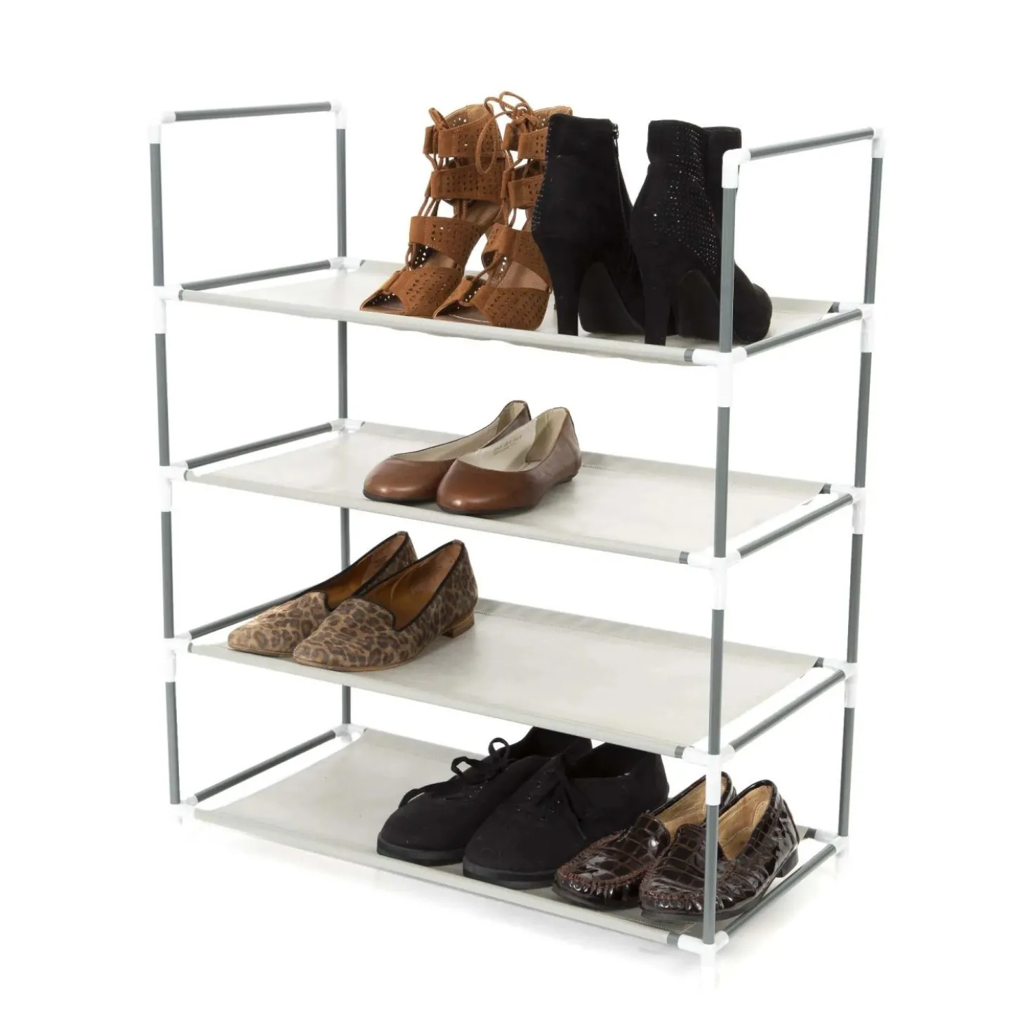 Scaffale scarpiera I Love My Shoes 4 ripiani grigio 58,5x29x70,5 cm
