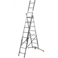 Scala trasformabile con regolazione a pedale alluminio 3x8 gradini P max 150 kg