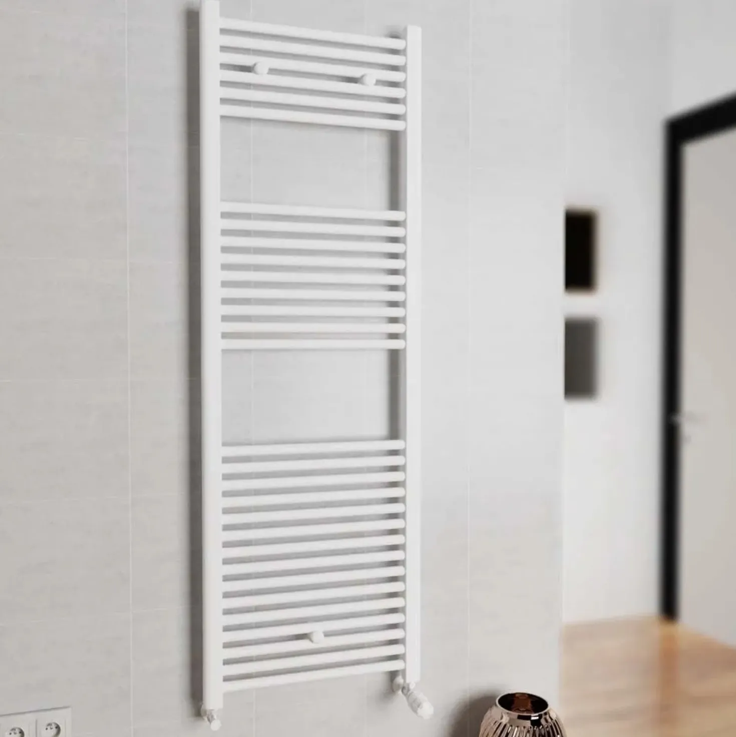 Scaldasalviette idraulico in acciaio verniciato bianco 50x150 cm