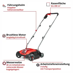 Scarificatore a batteria Einhell GC-SC 18/28 Li - Solo corpo macchina