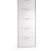 Scarpiera 5 ante doppia profondità max 28 paia 183x28x67 cm bianco