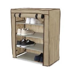 Scarpiera 4 livelli in tnt 59x29x72 cm marrone
