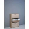 Scarpiera 3 ribalte doppia profondita 100x65x25 cm rovere sonoma