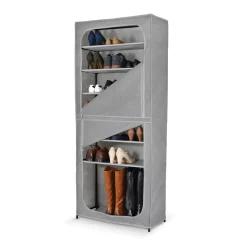 Scarpiera a 7 ripiani Domopak Living 68x30x160 cm grigio