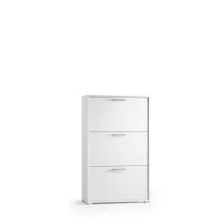 Scarpiera doppia profondità 3 ante a ribalta Terraneo 112x67x28 cm bianco neutro