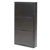 Scarpiera in acciaio 3 ante nero 50x14x104 cm