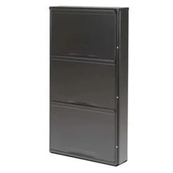 Scarpiera in acciaio 3 ante nero 50x14x104 cm