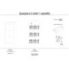 Scarpiera in kit Sarmog 3 ante 1 cassetto 127x63x29 cm 15 paia marrone sc