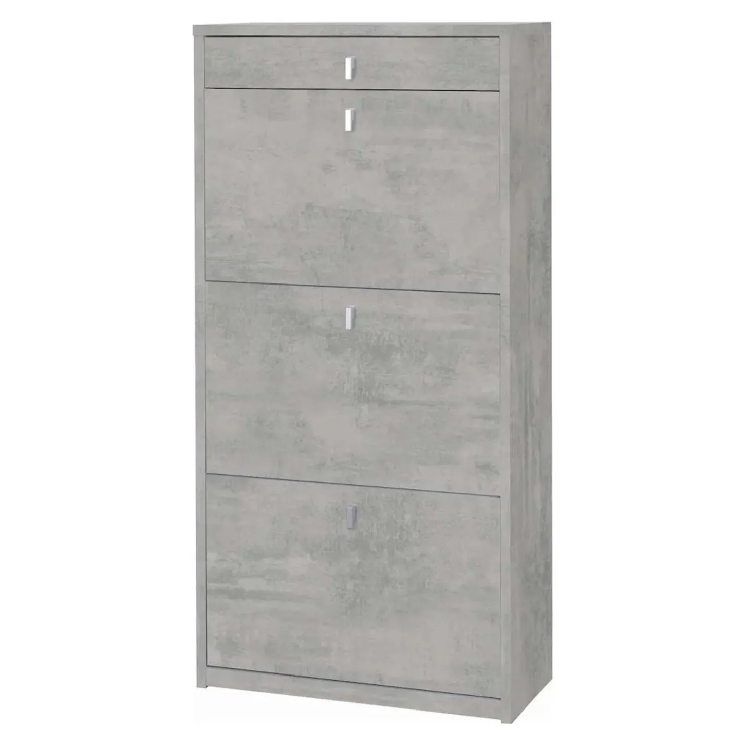 Scarpiera in kit Sarmog 3 ante 1 cassetto 127x63x29 cm 15 paia cemento