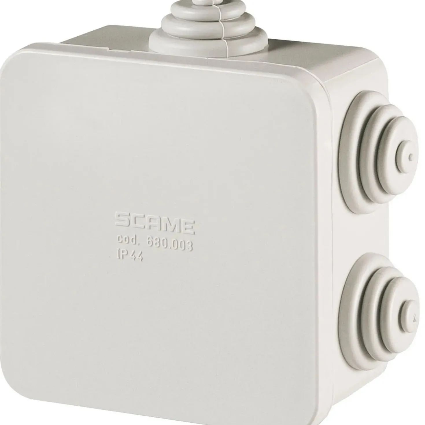 Scatola di derivazione da parete quadrata 80x80x40 mm IP44 grigio